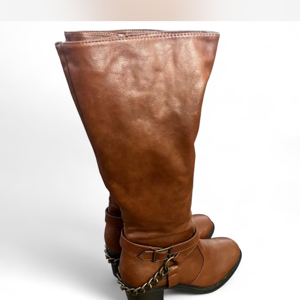 Brown Leather Knee-High Boots